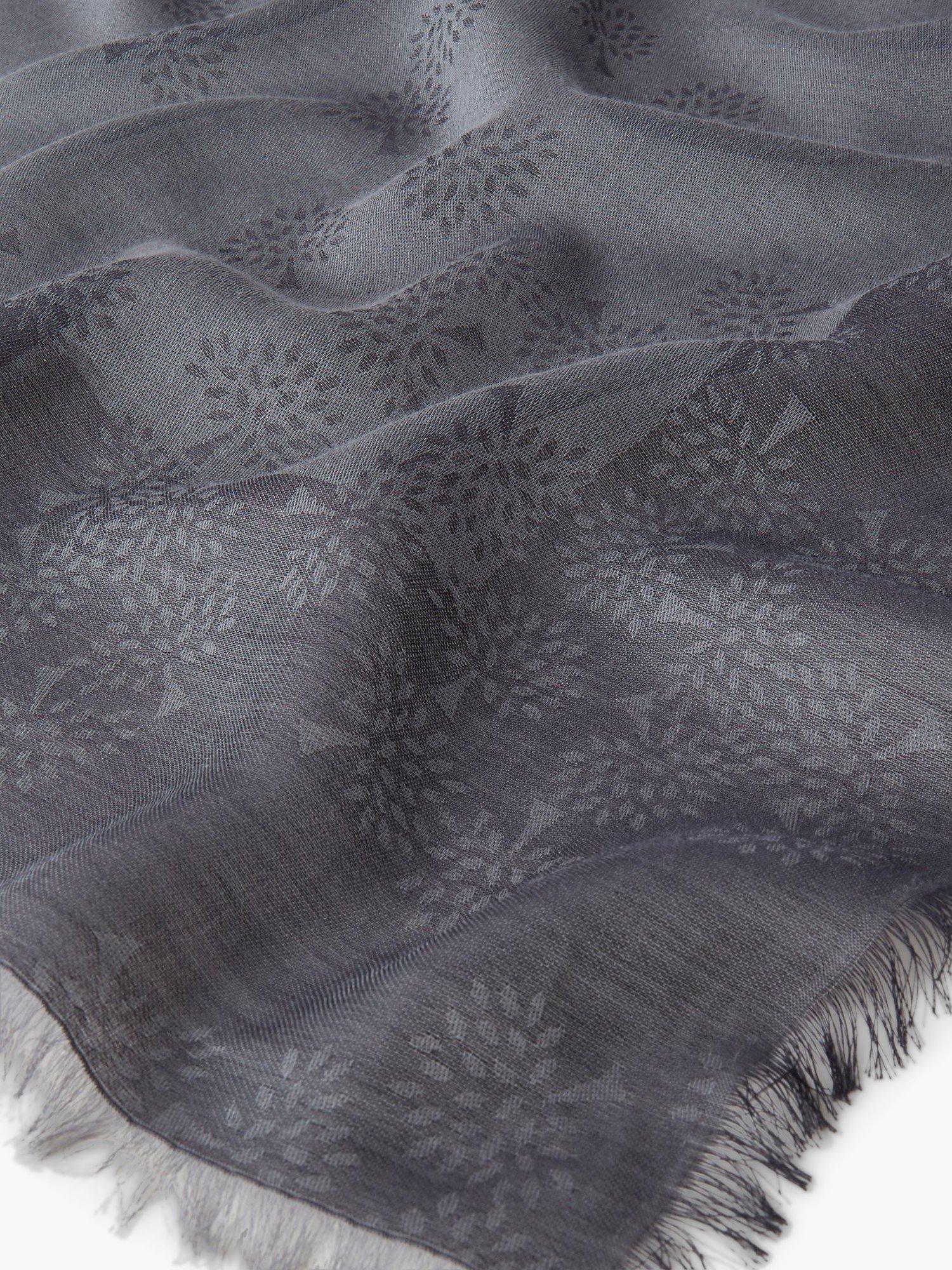 Mulberry Tamara Square Cotton Scarf, Charcoal