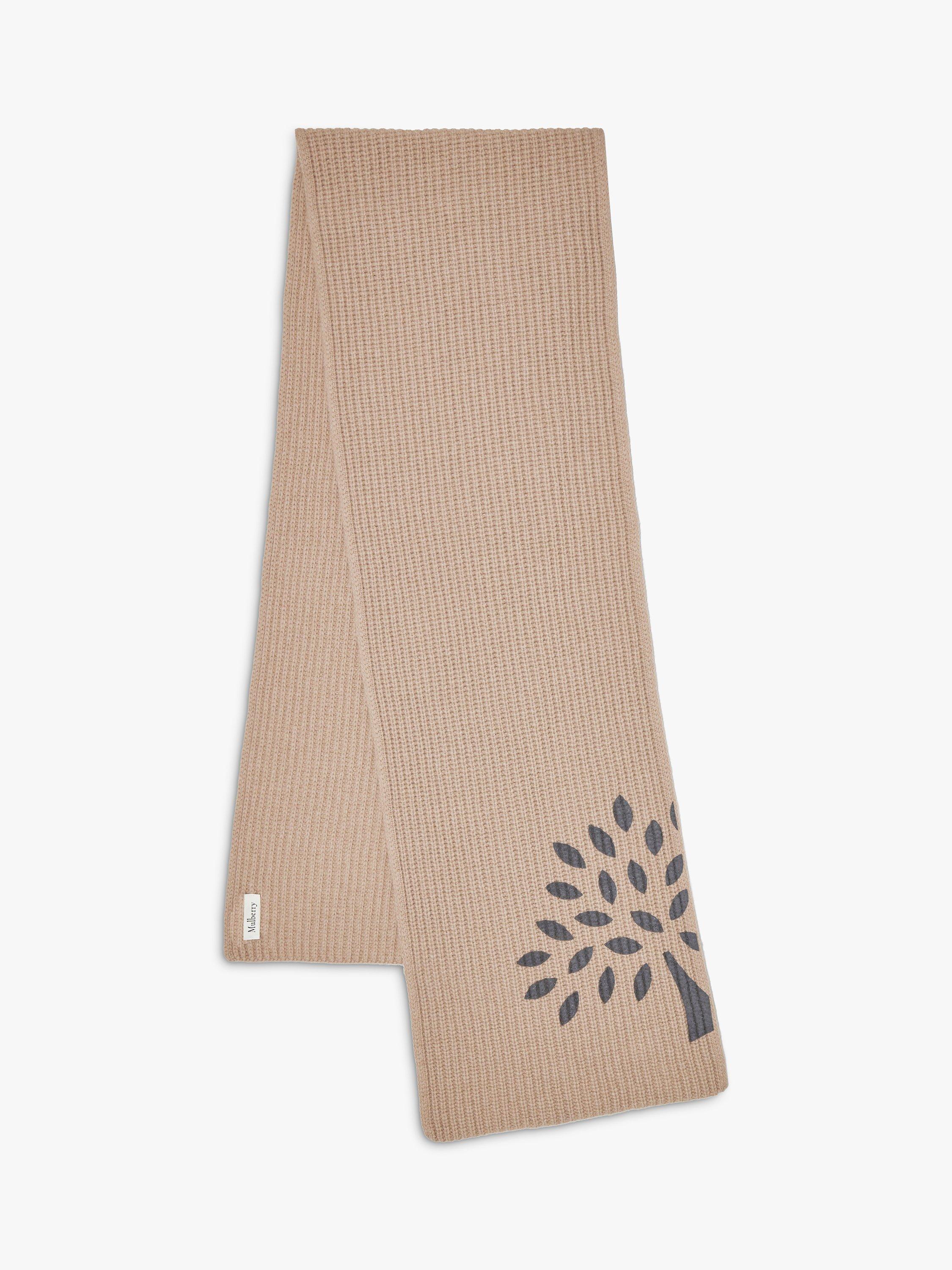 Mulberry Lambswool Tree Knitted Scarf, Maple