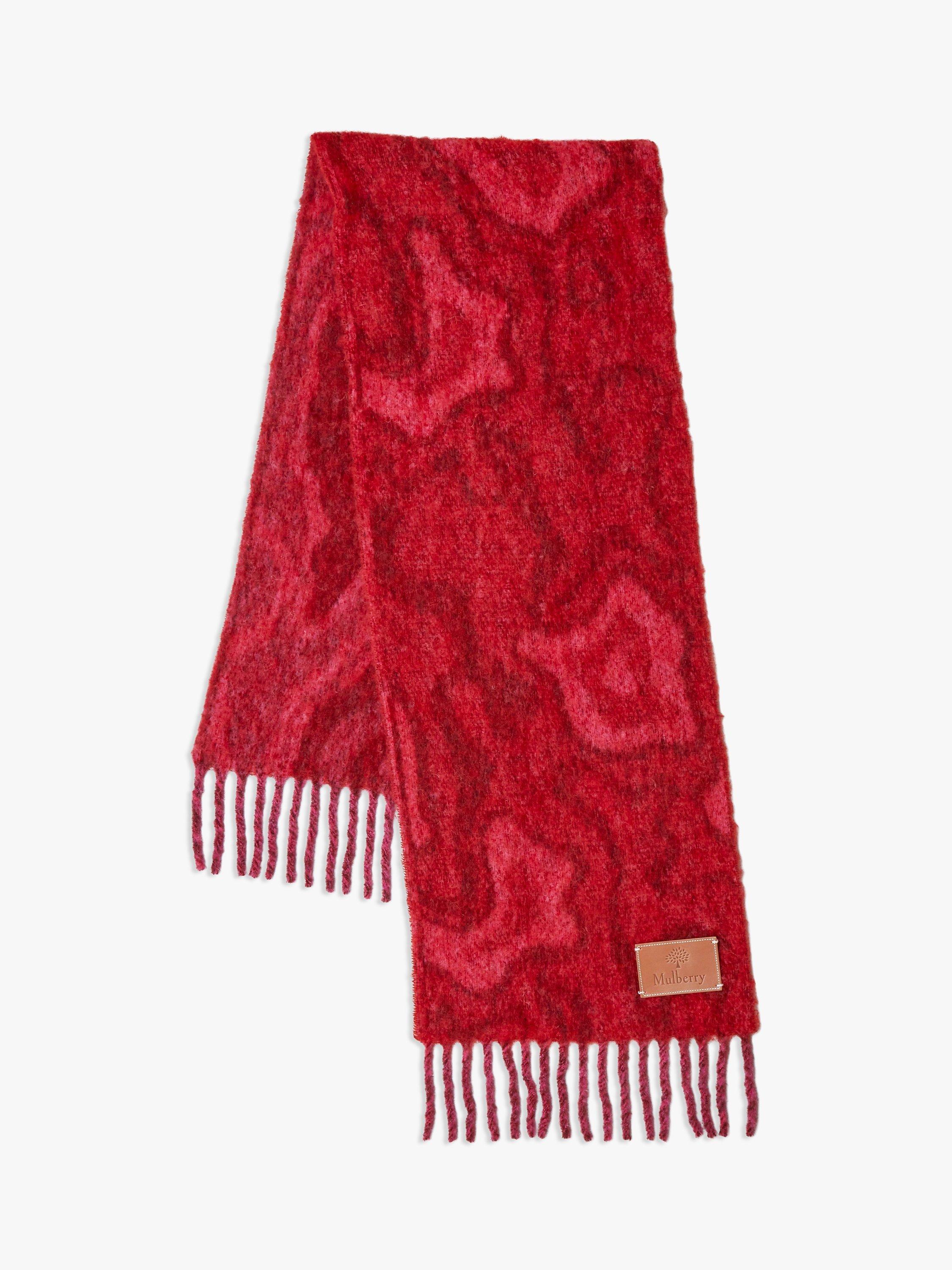 Mulberry Camo Alpaca Scarf, Lancaster Red & Mulberry Pink