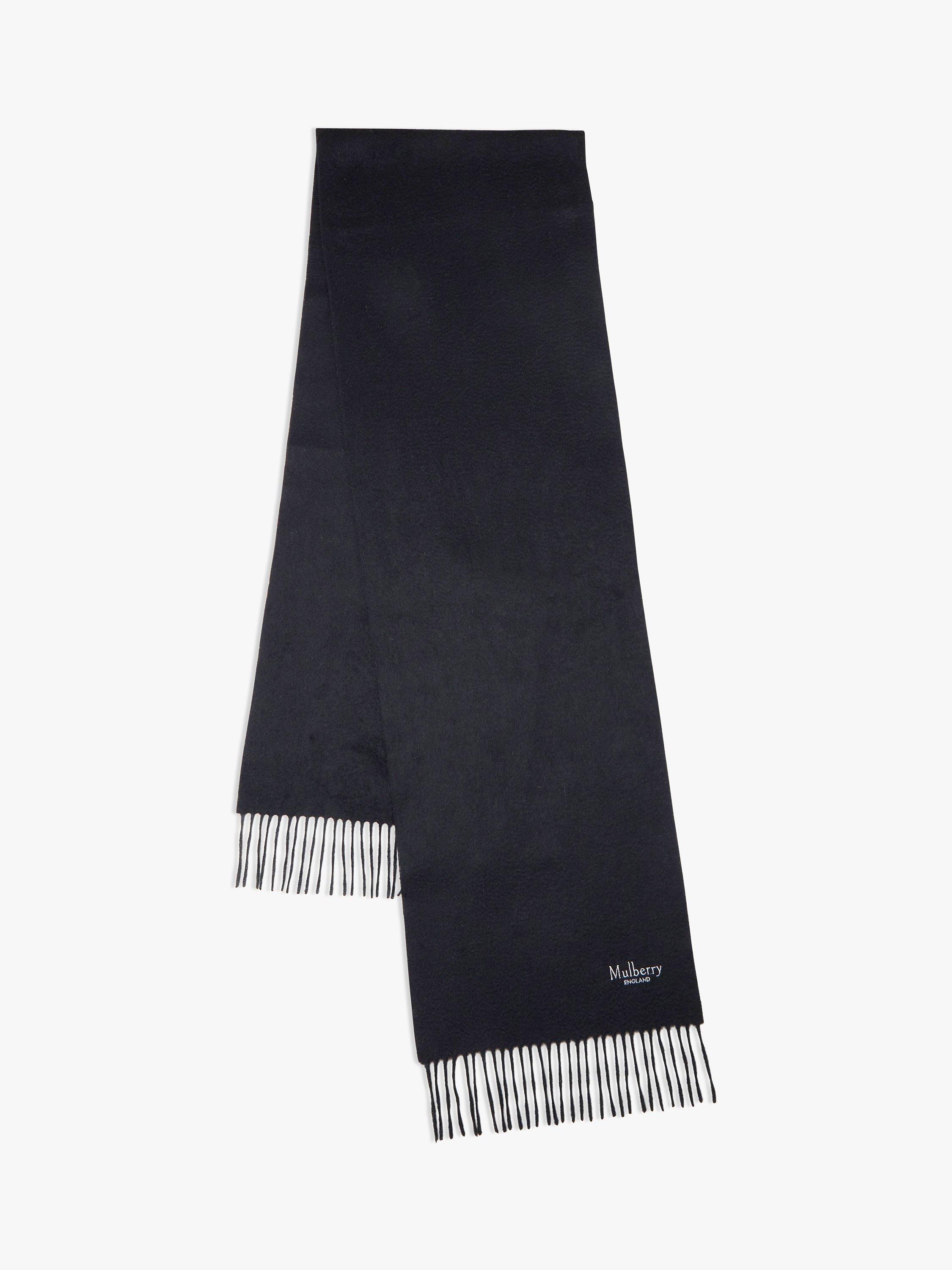 Product image 1 of 2, which shows Mulberry Cashmere Scarf, Black