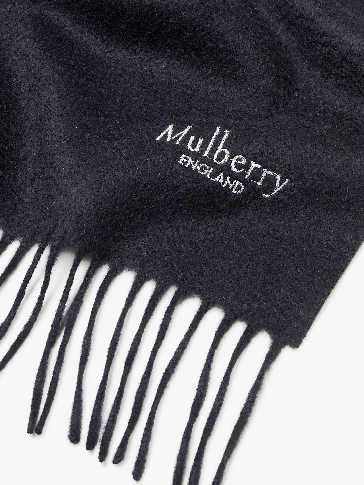 Product image 2 of 2, which shows Mulberry Cashmere Scarf, Black