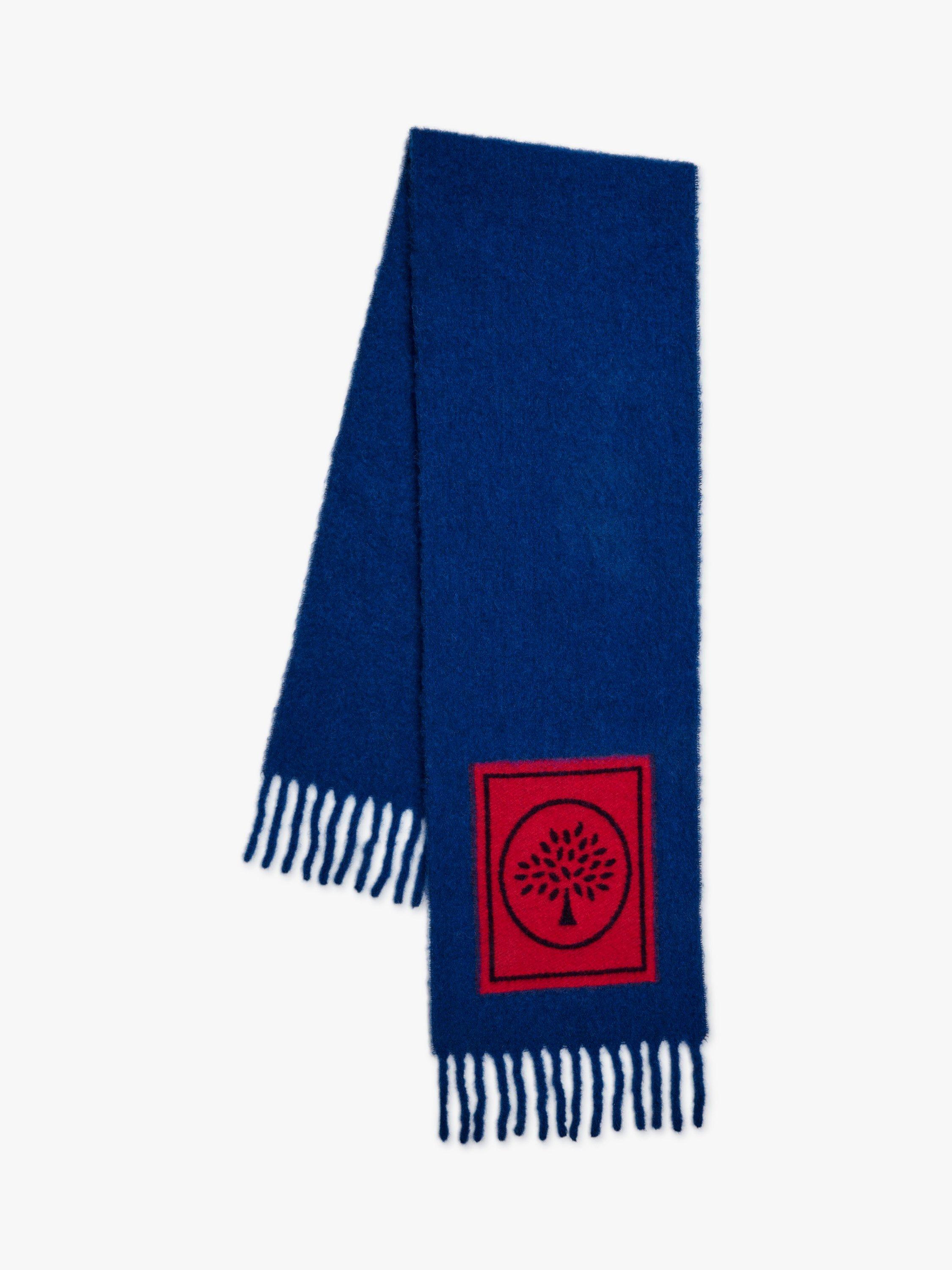Mulberry Alpaca Patch Solid Scarf, Sapphire