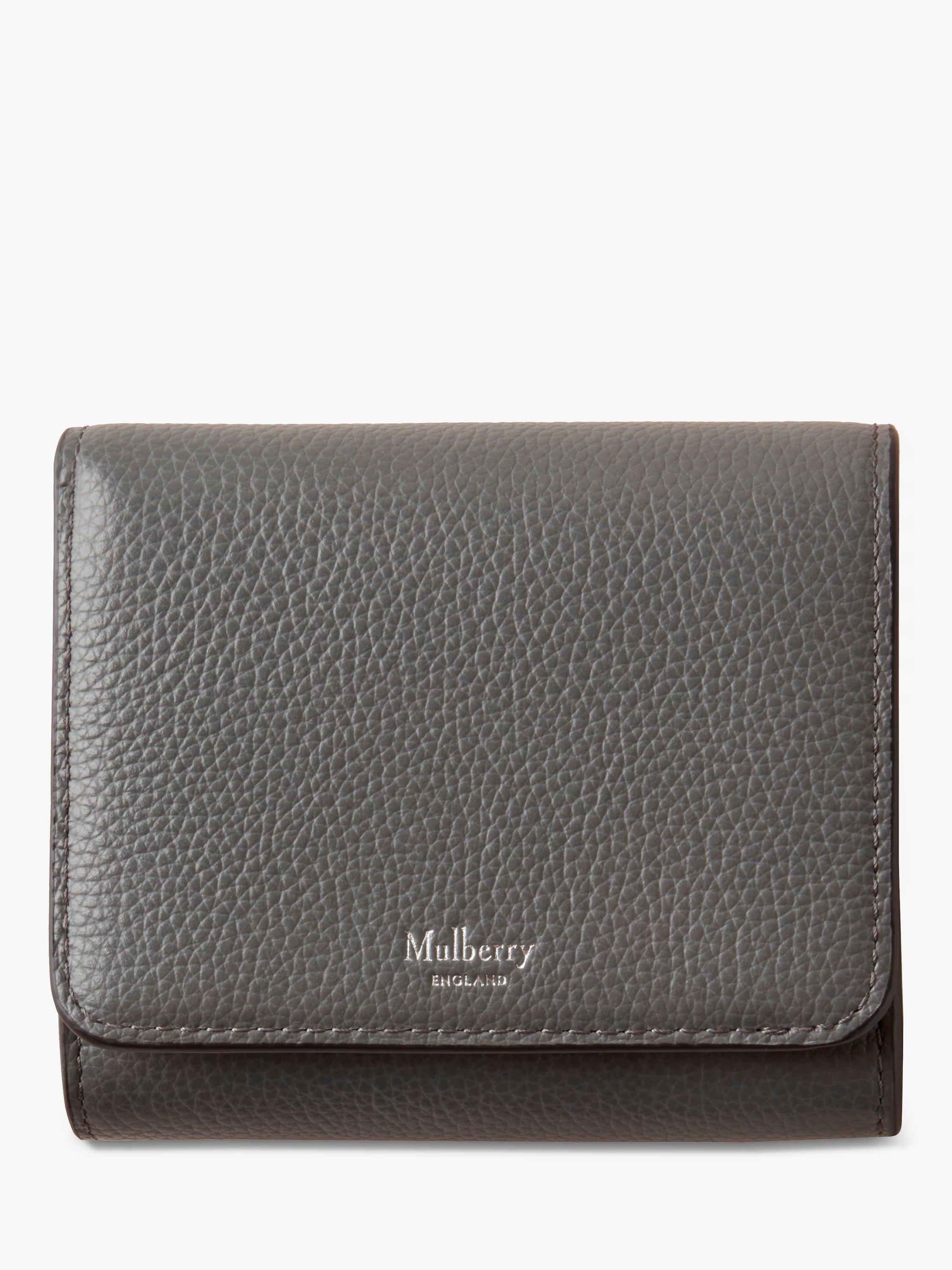 Mulberry Continental Classic Grain Leather Small French Purse, Charcoal