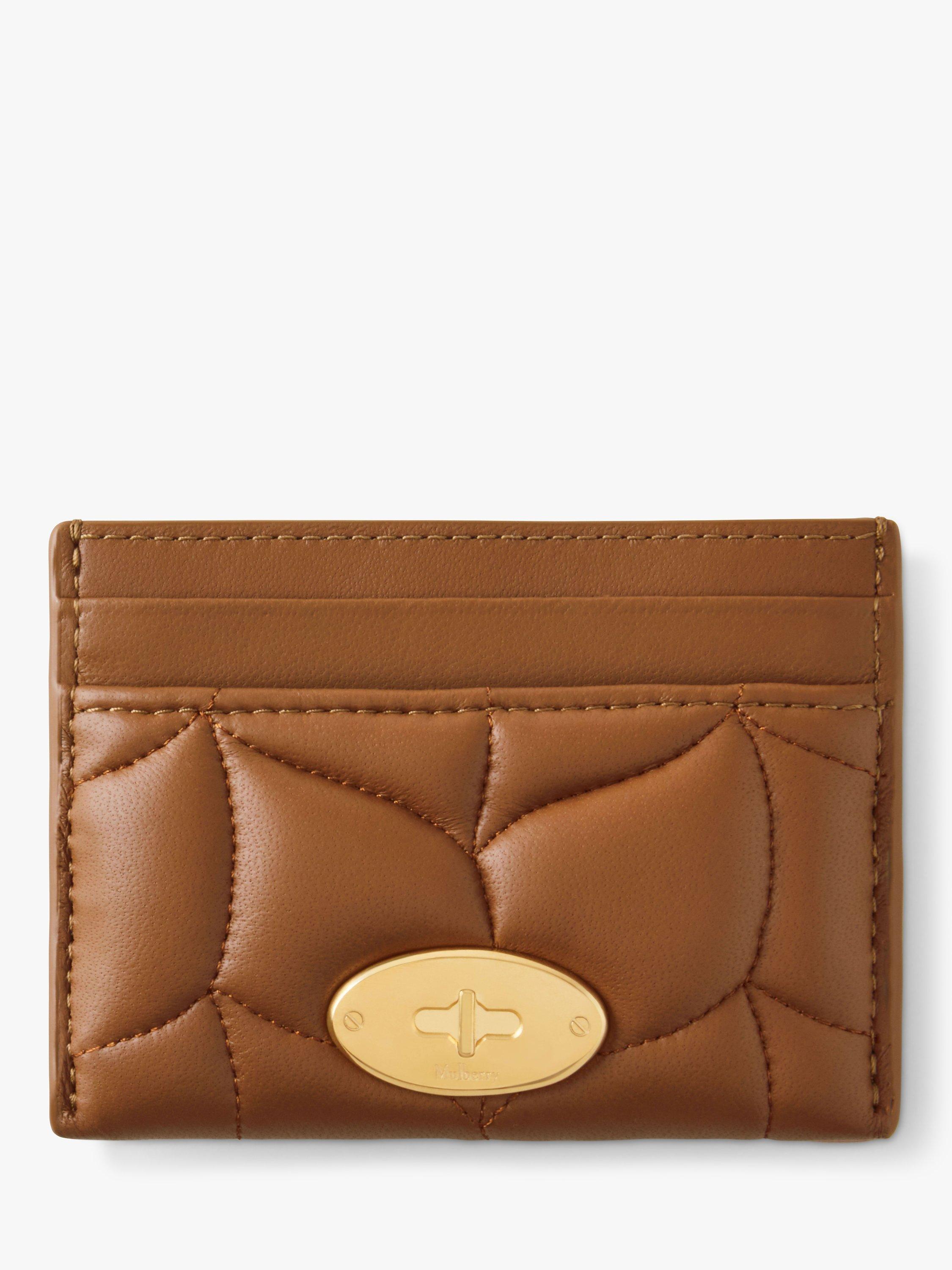 Mulberry Softie Nappa Leather Card Holder, Tobacco Brown