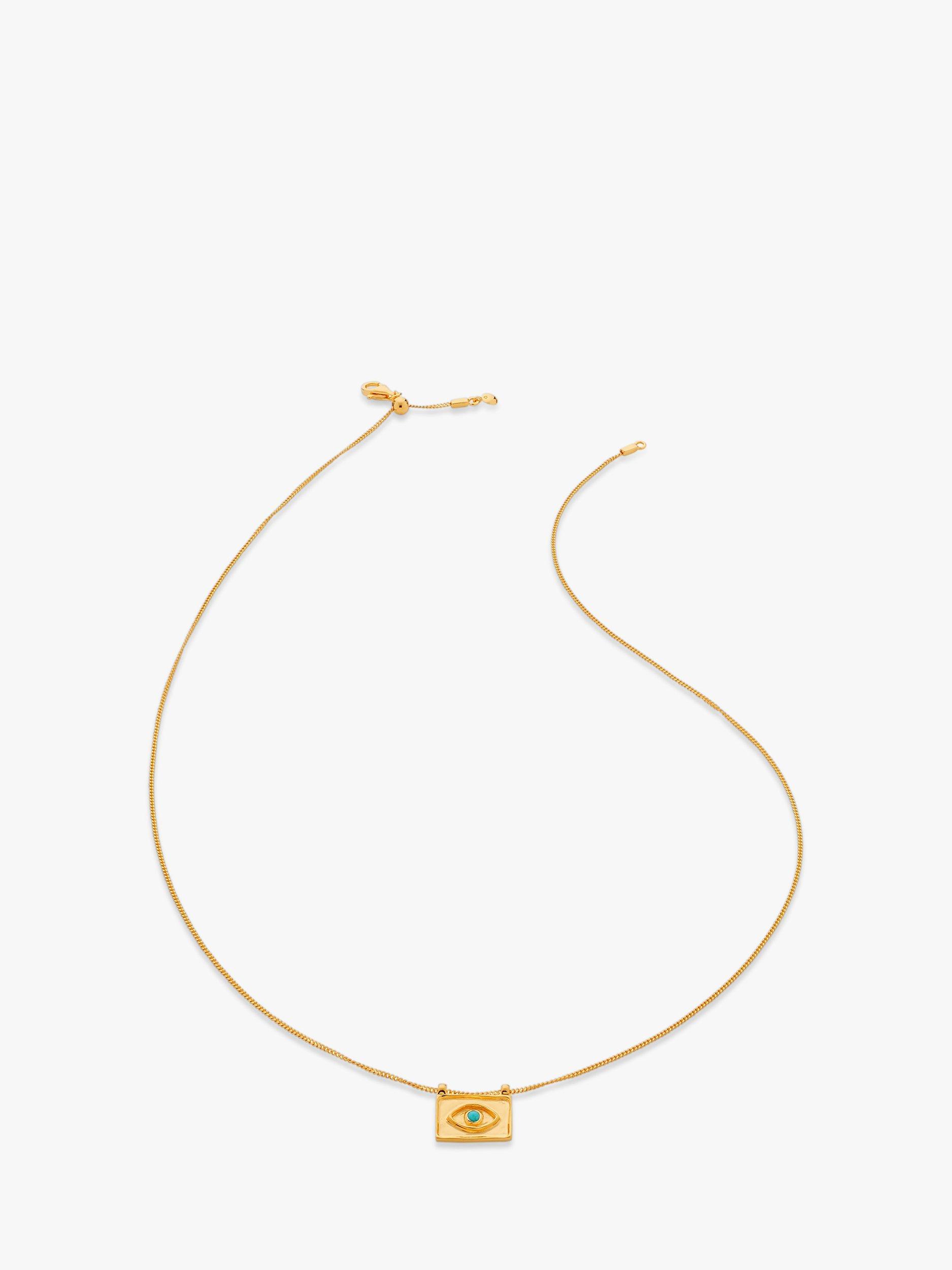 Monica Vinader Deia Evil Eye Pendant Chain Necklace, Gold