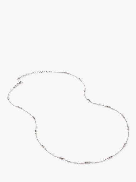 Monica Vinader Triple Beaded Chain Necklace, Silver