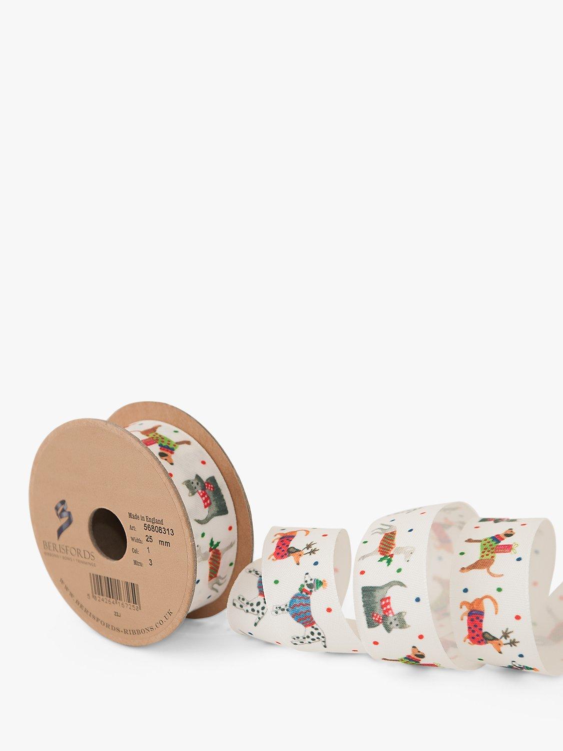 Berisfords Jolly Christmas Dogs Ribbon, 3m