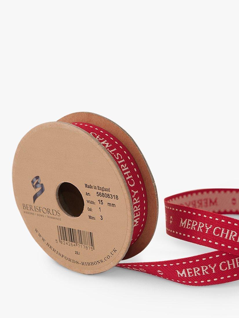 Berisfords Merry Christmas Jacquard Ribbon, 3m