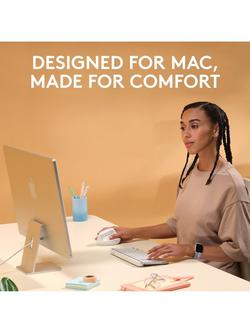 Logitech Lift for Mac Wireless Vertical Ergonomic Mouse, White - view 2, White