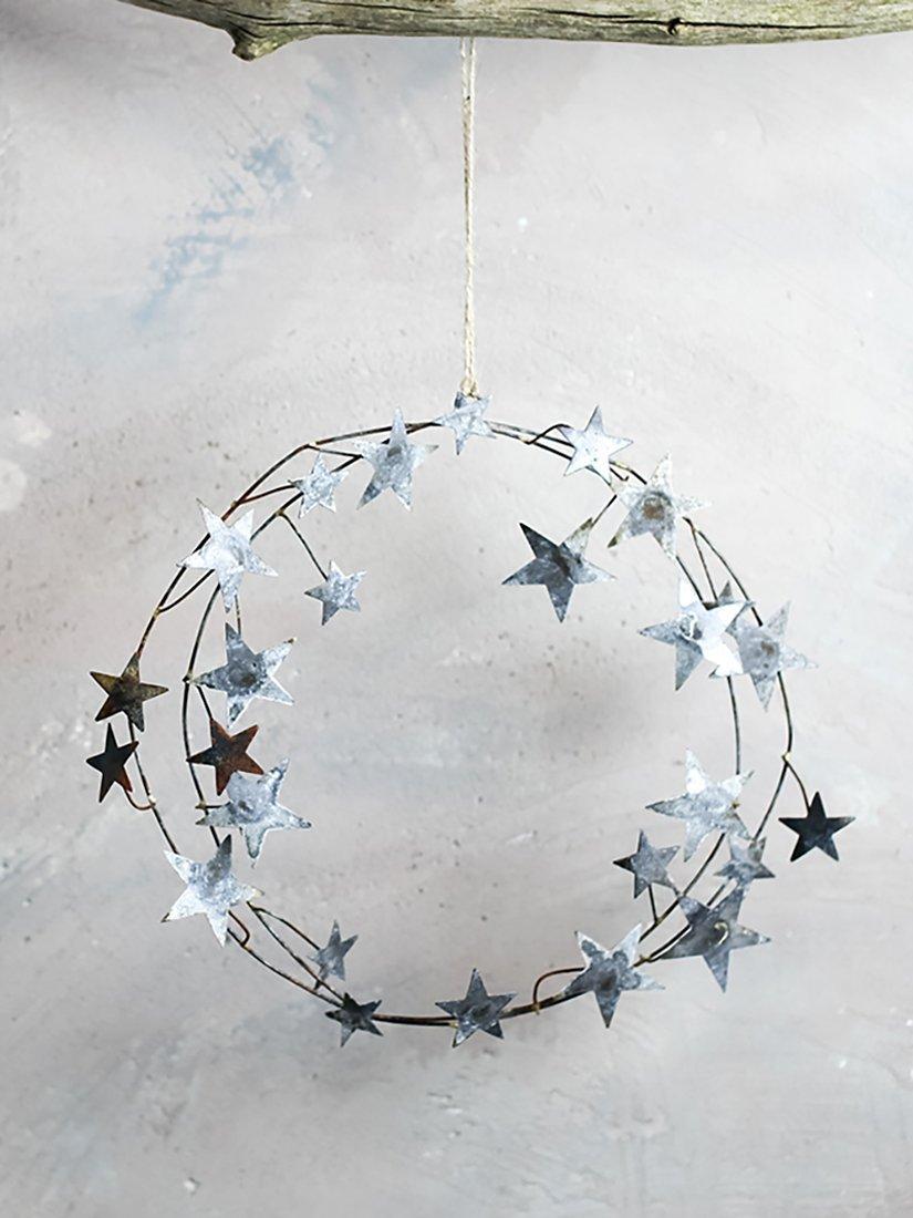 nkuku Abari Wire Star Wreath, Zinc