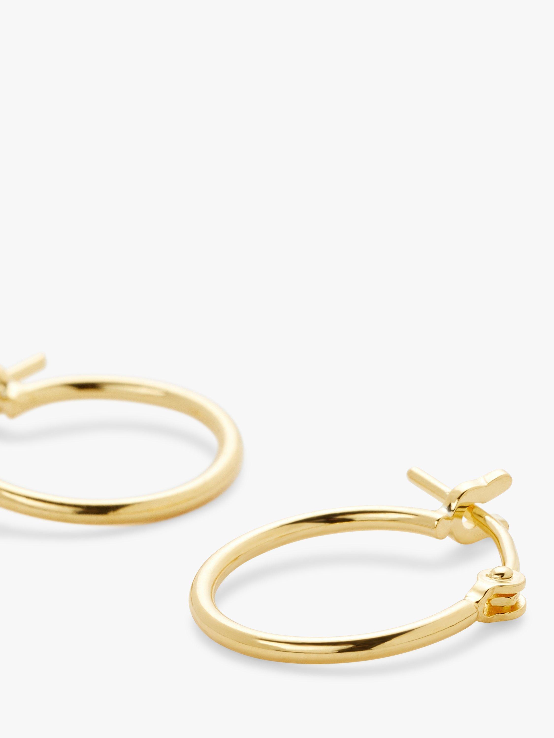 Product image 3 of 3, which shows John Lewis Small Skinny Hoop Earrings, Gold