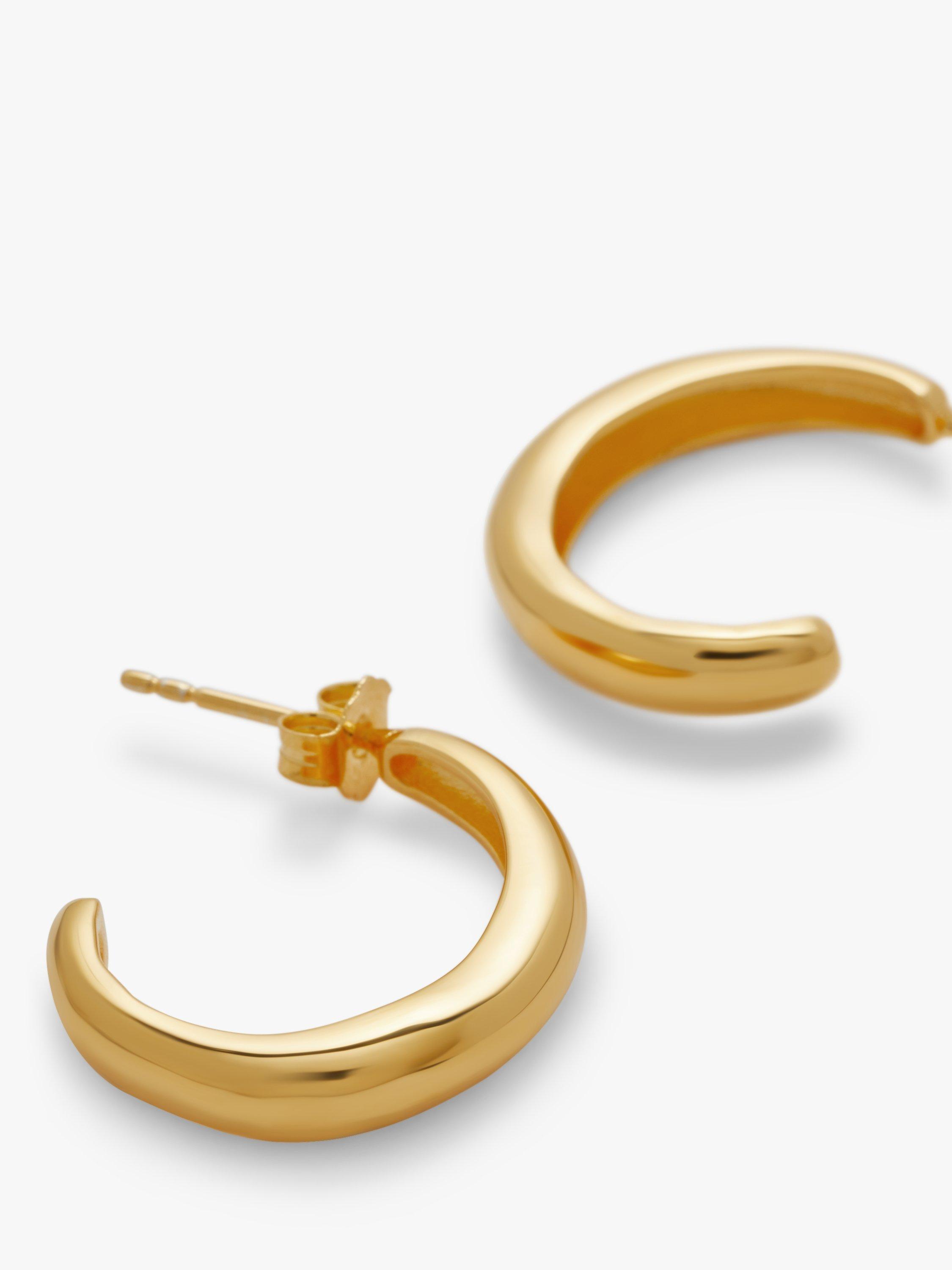 Product image 3 of 3, which shows John Lewis Chunky Hoop Earrings, Gold