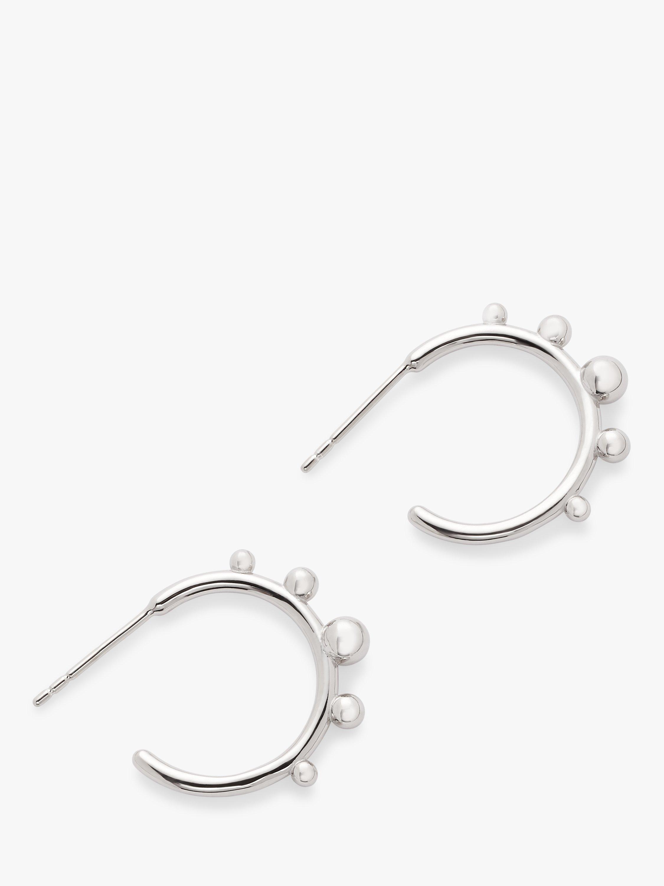 John Lewis Medium Bubble Hoop Earrings, Silver