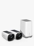 eufy S330 eufyCam 3 Wireless Smart Security System with Two 4K Indoor or Outdoor Cameras, White