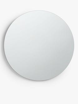 John Lewis Thin Frame Round Wall Mirror, 60cm, Black, Black
