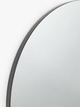 John Lewis Thin Frame Round Wall Mirror, 60cm, Black