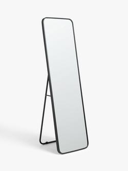 John Lewis Freestanding Full-Length Cheval Mirror, 135 x 40cm, Black, Black