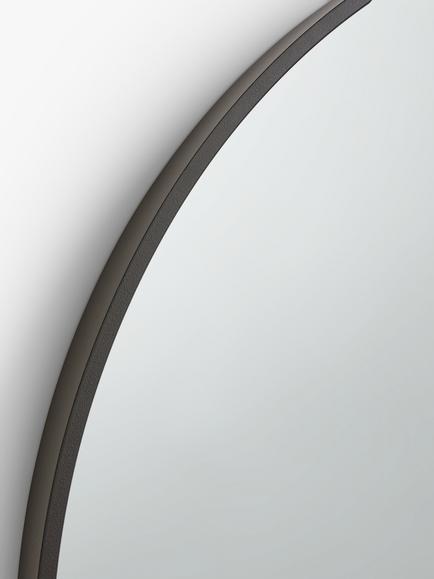 John Lewis Thin Metal Frame Round Wall Mirror, 65cm - view 2, Black