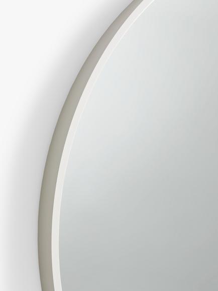 John Lewis Thin Metal Frame Round Wall Mirror, 65cm - view 2, White