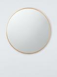 John Lewis Thin Metal Frame Round Wall Mirror, 65cm, Gold