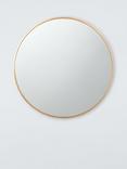 John Lewis ANYDAY Thin Metal Frame Round Wall Mirror, 65cm, Gold