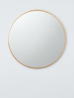 John Lewis Thin Metal Frame Round Wall Mirror, 65cm, Gold