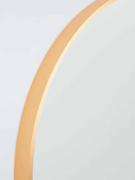John Lewis Thin Metal Frame Round Wall Mirror, 65cm - view 2, Gold