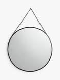 John Lewis Round Metal Frame Chain Hanging Mirror, 50cm