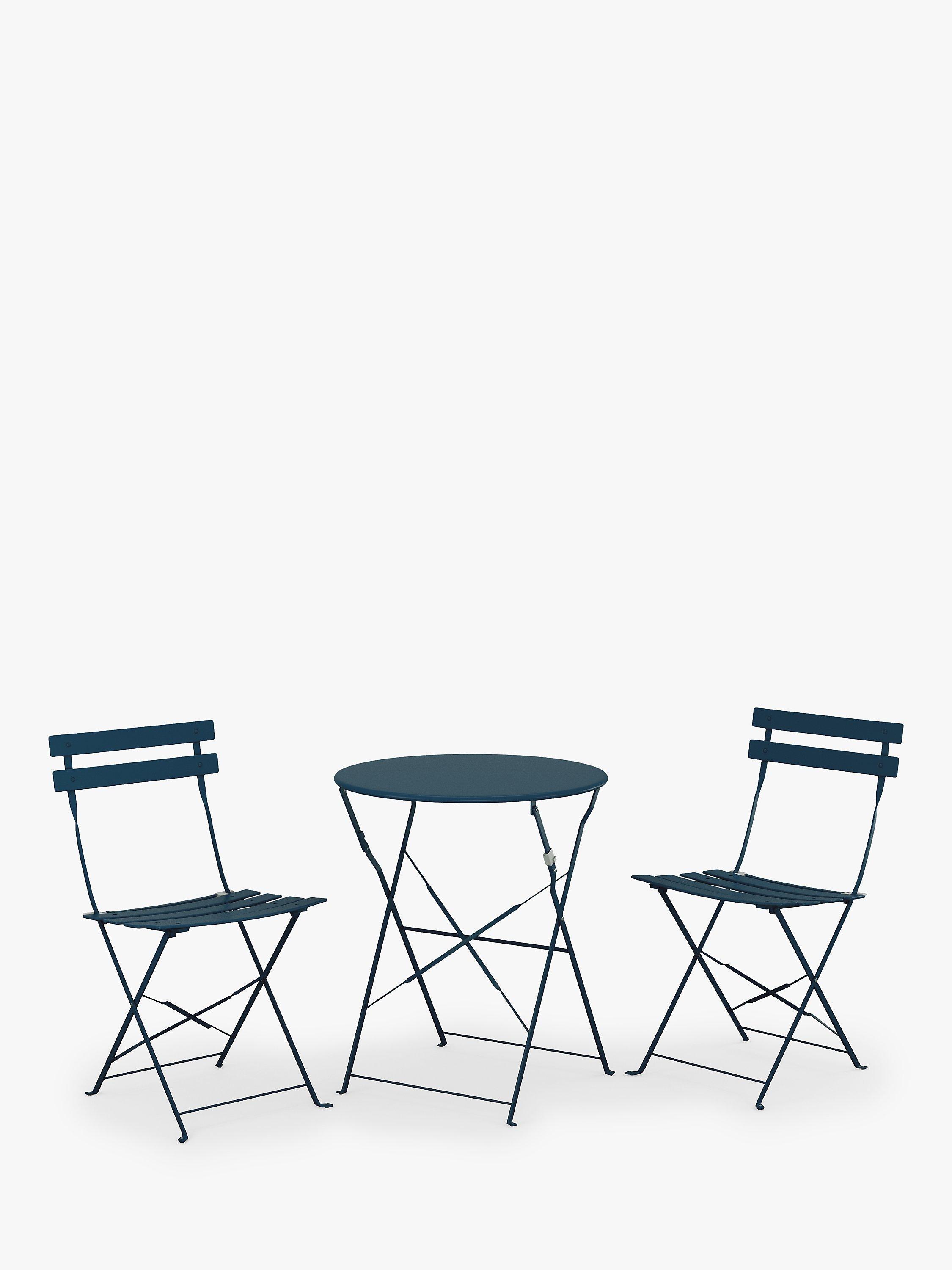 John Lewis ANYDAY Camden 2-Seater Garden Bistro Table & Chairs Set, Blue