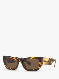 Miu Miu MU 09WS Women's Rectangular Sunglasses, Havana, Havana