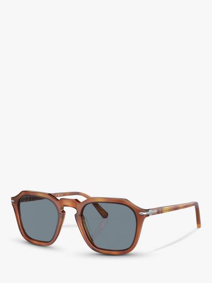 Persol PO3292S Polarised Square Sunglasses, Havana