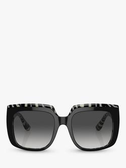 Dolce & Gabbana DG4414 Women's Square Sunglasses, Black/Grey Gradient - view 2, Black/Grey Gradient