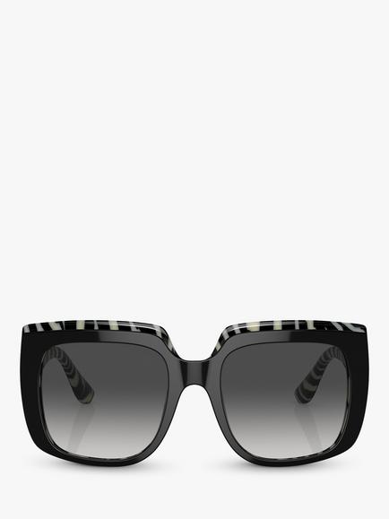 Dolce & Gabbana DG4414 Women's Square Sunglasses, Black/Grey Gradient - view 2, Black/Grey Gradient