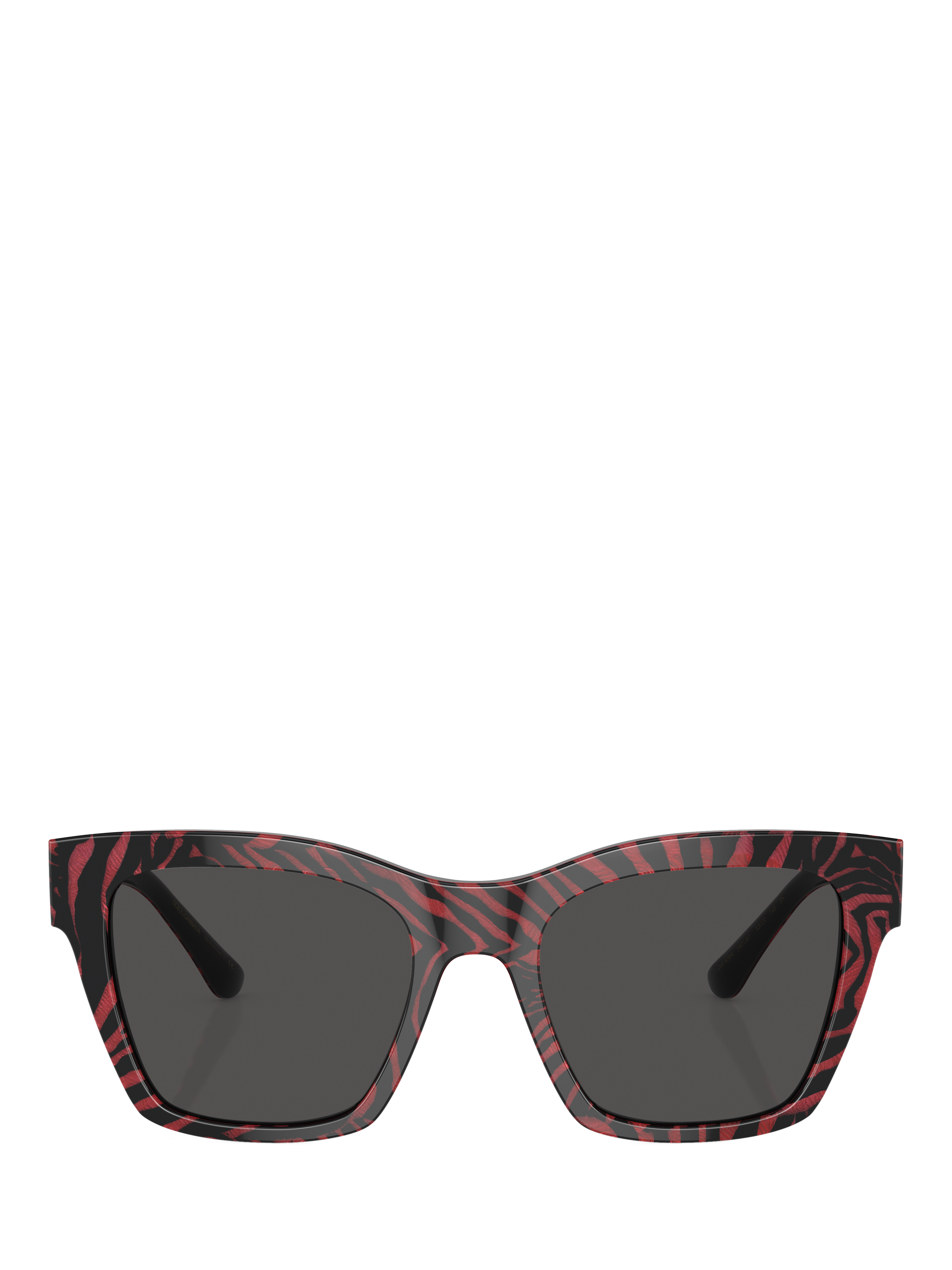 Product image 2 of 5, which shows Dolce & Gabbana DG4384 Women's D-Frame Sunglasses, Striped Red/Black