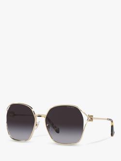 Miu Miu MU 52WS Women's Irregular Sunglasses, Light Gold