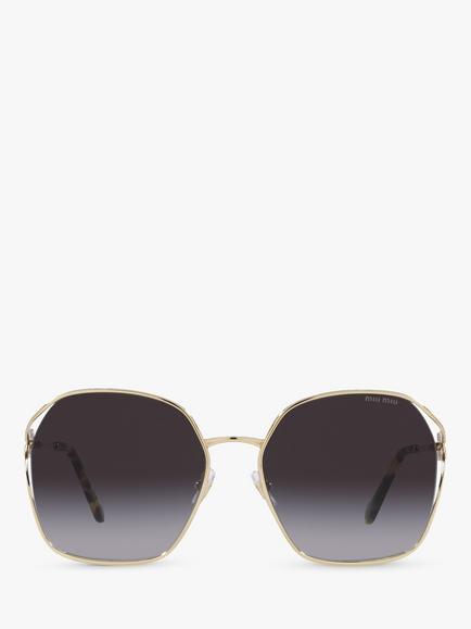 Miu Miu MU 52WS Women's Irregular Sunglasses - view 2, Light Gold