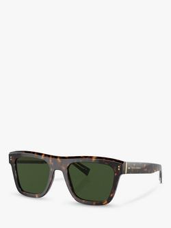 Dolce & Gabbana DG4420 Men's Square Sunglasses, Havana/Green, Havana/Green