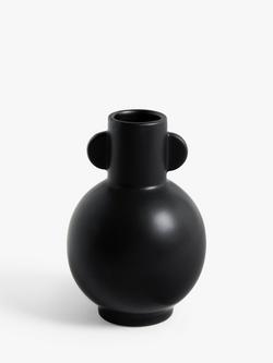 John Lewis Ear Stoneware Vase, Black
