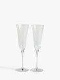 John Lewis Leckford Glass Champagne Flute, Set of 2, 170ml, Clear