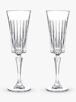 John Lewis ANYDAY Paloma Timeless Crystal Glass Champagne Flute, Set of 2, 210ml, Clear, Clear