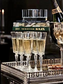 John Lewis ANYDAY Paloma Timeless Crystal Glass Champagne Flute, Set of 2, 210ml, Clear - view 2, Clear