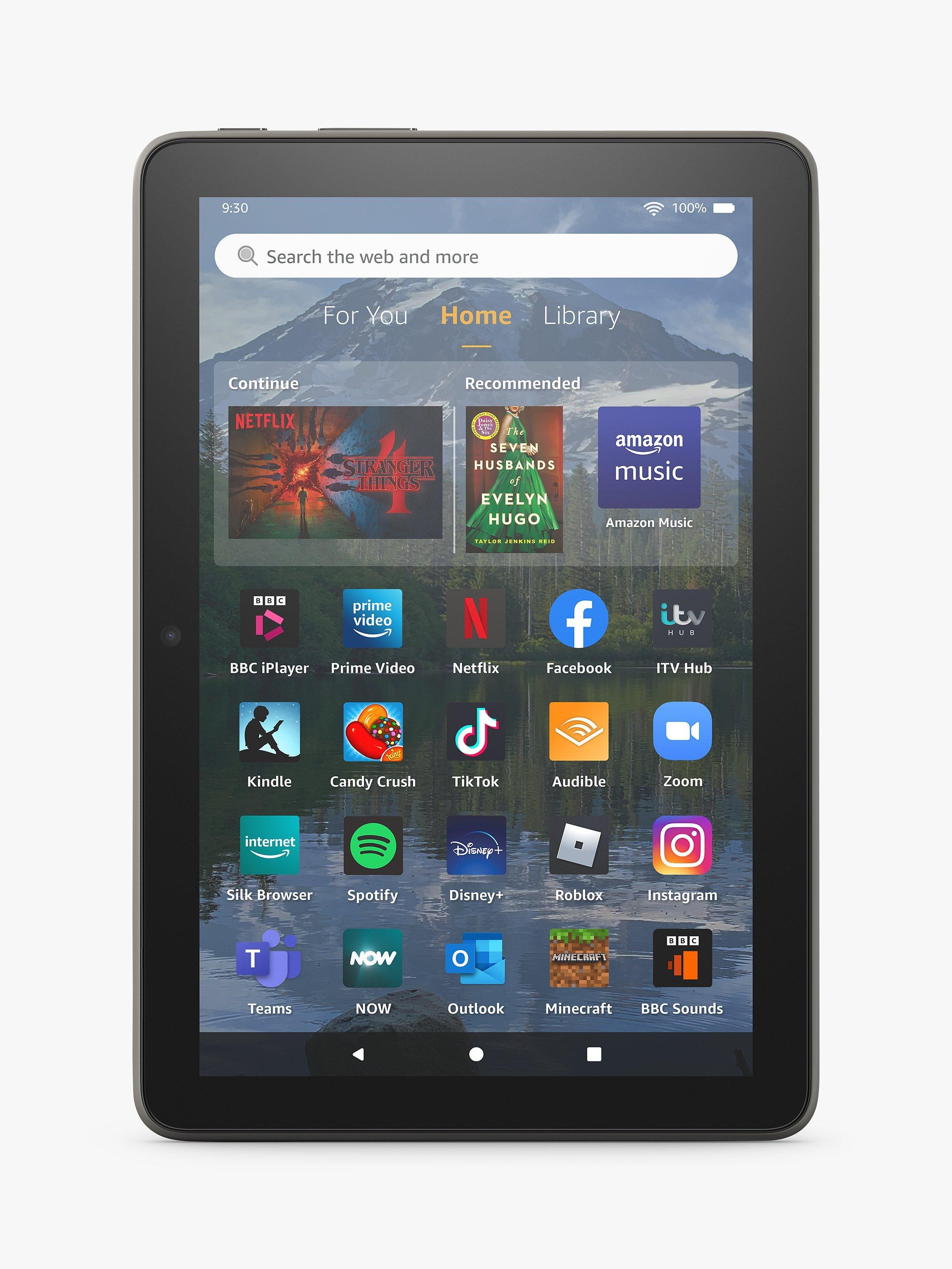Amazon Fire HD 8 Plus Tablet (12th Generation, 2022) with Alexa Hands-Free, Hexa-core, Fire OS, Wi-Fi, 32GB, 8", with Special Offers & Wireless Charging, Grey