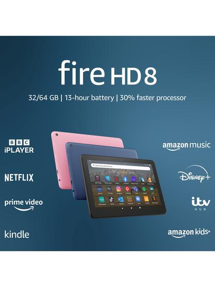 Amazon Fire HD 8 Tablet (12th Generation, 2022) with Alexa Hands-Free, Hexa-core, Fire OS, Wi-Fi, 32GB, 8", with Special Offers - view 2, Rose
