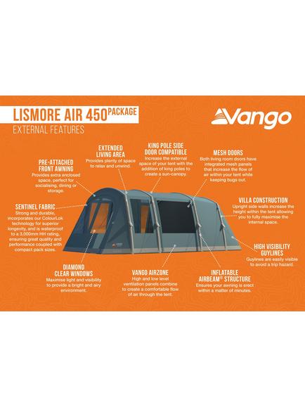 Vango Lismore Air 450 4-Person Tent, Mineral Green, Mineral Green