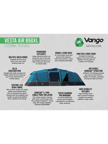 Vango Vesta Air 850XL Package 8-Person Tent, Moroccan Blue - view 2, Moroccan Blue