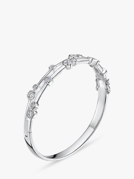Jools by Jenny Brown Cubic Zirconia Bubble Double Row Bangle - view 2, Silver