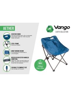 Vango Aether Recycled Folding Camping Chair - view 2, Moroccan Blue