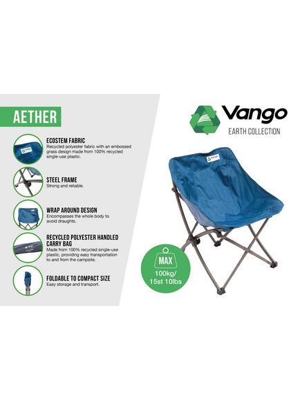 Vango Aether Recycled Folding Camping Chair - view 2, Moroccan Blue