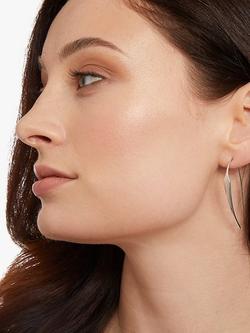 Jools by Jenny Brown Elongated Diamond Tip Fishook Earrings, Silver - view 2, Silver
