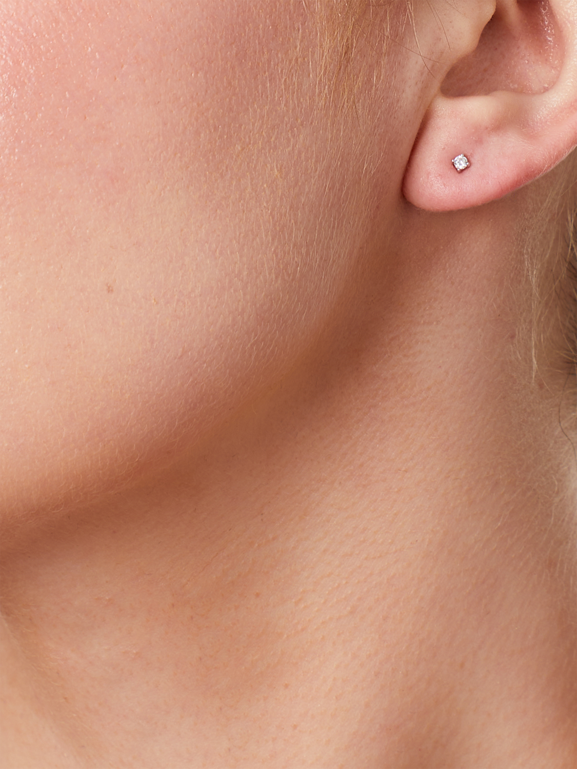 Product image 2 of 4, which shows Jools by Jenny Brown Single 2mm Cubic Zirconia Stud Earrings, Silver